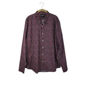 Bonobos Standard Fit Button Down Long Sleeve Shirt Black Pink Floral Cotton XXL